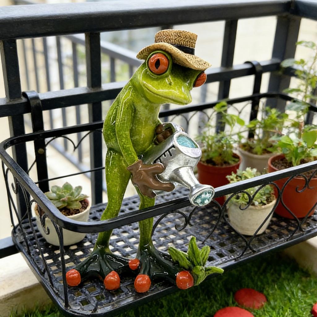 Watering A Creative Garden Sculpture, Flower Pot Decoration, Resin Craft Ornament.