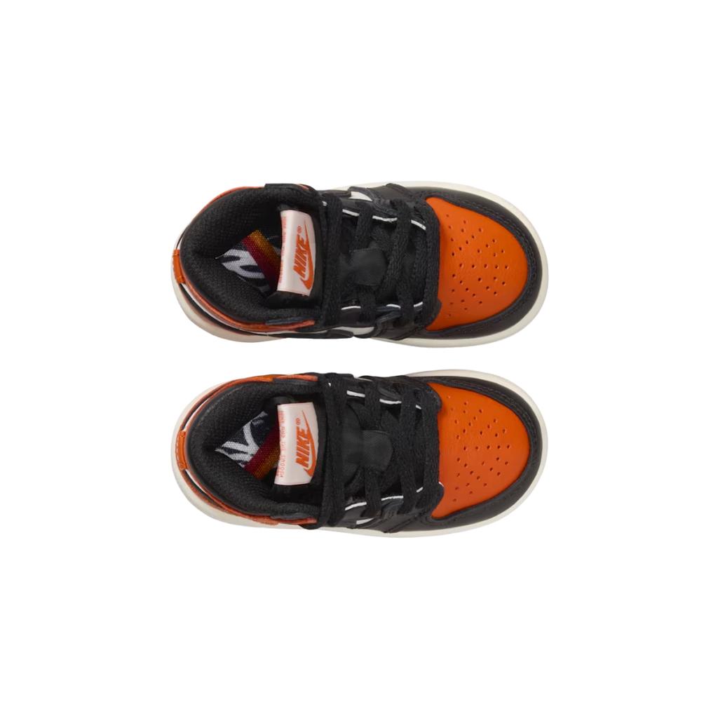 Air Jordan 1 Retro High OG TD Shattered Backboard 2025 Sneakers da Bambino Arancione Nero Vela FD1413-008