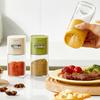 2-In-1 Glass Salt Spice Dispenser with Press-Type Portion Control Airtight 180ml Seasoning