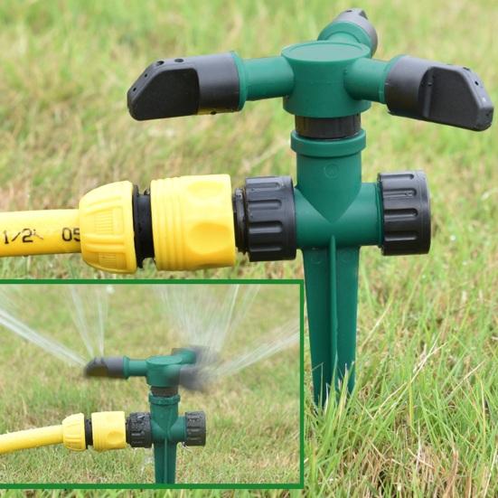360-Degree Rotating Lawn Sprinkler with Stake Large Area Coverage Garden Watering System Adjustable Patio Sprinkler