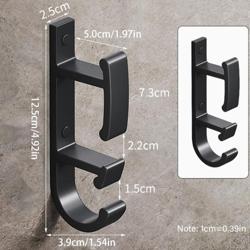 Heavy Duty Washbasin Hook Black Space Aluminum Robes Towel Hook Hanger Bathroom Basin Organizers for Hanging Washbasin