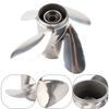 Marine Outboard Propeller 4 Blades 10 Spline Teeth Fit for 25‑30HP 3in Gearcase