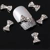 10 Pcs 3D Clear Alloy Rhinestone Bow Tie Nail Art Slices Studs DIY Decorations