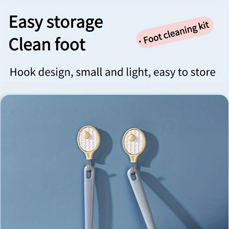 2-Pack Long Handled Toe Gaps Cleaning Brush Super Soft Silicone Foot Scrubber Exfoliating Brush Foot Wash Brush for Shower