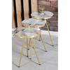 Nesting Table and Center Table Ellipse Gold Metal Leg Gold Efes Set