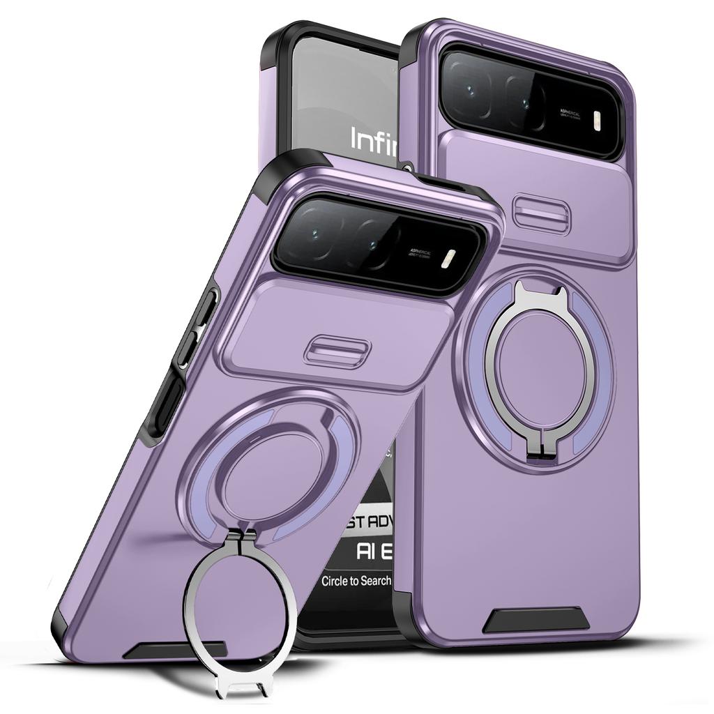 Magnetic Ring Stand Phone Case For Infinix Hot 60i 5G 50i 4G Smart 9 HD Tecno Spark Go KM8 Slide Camera Protection Back Cover