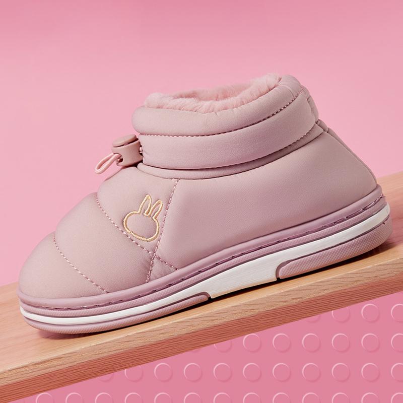 Children's Thick Boots Winter Season Cartoon Warm Shoes Boys Girls Kids Home Cotton Slippers Heel Outdoor Baby Snow Boots