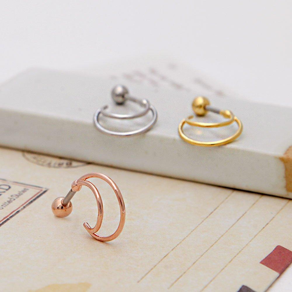 [1+1] Fashion Piercing New Moon 3 Types, Choose 1, One Side for Sale