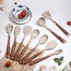 Silicone Frying Spatula Long Wooden Handle Cookware Set Soup Spoon Cooking Tool Set  Pot