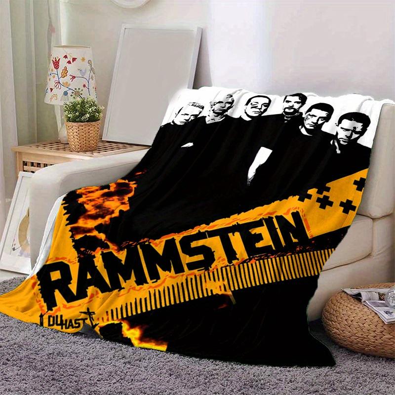 1pc Rammstein-Inspired Home Decor: Cozy Flannel Blanket, Perfect Gift for Bedroom, Living Room, Travel, Camping, Car, Beach, Office Naps, Ideal Sofa T