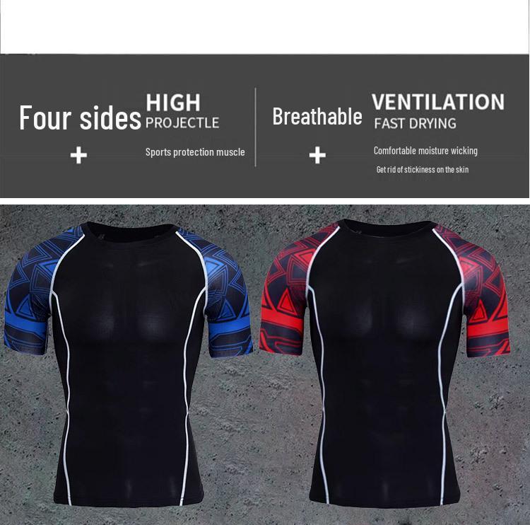 Pantaloni scurți de compresie pentru fitness cu uscare rapidă pentru bărbați - Respirabili, modelatori de corp, design în 5 puncte pentru alergare și înot