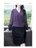 Spring Silk Brocade Long Sleeve Cheongsam Dress - Plus Size Luxury Design
