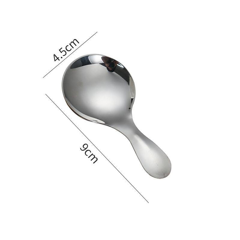 Stainless Tea with Short Handle, Round Ice Cream Dessert for Everyday Use