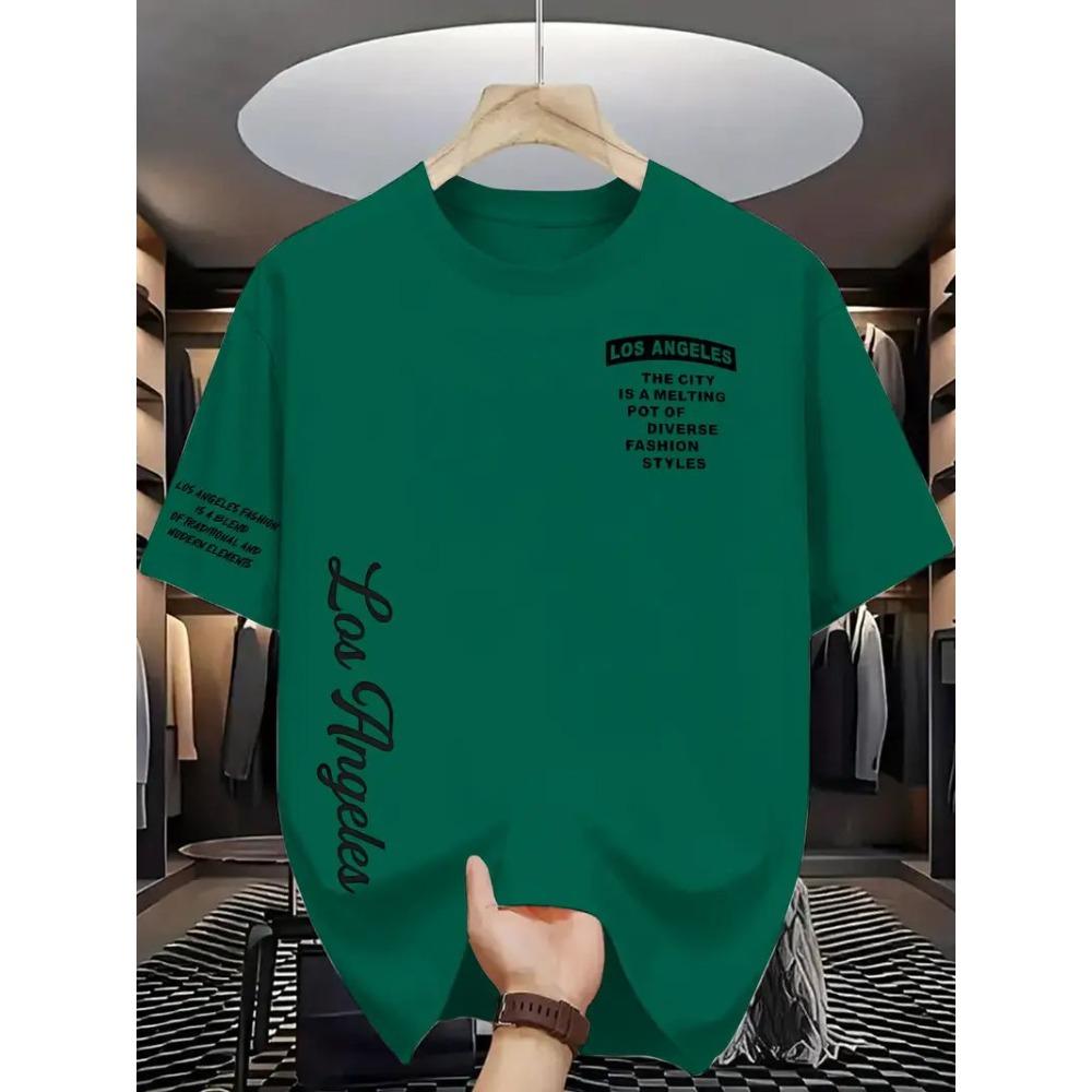 Men's Fashion T-shirt Personalized Letters Pattern Printed Men's T-shirt Top