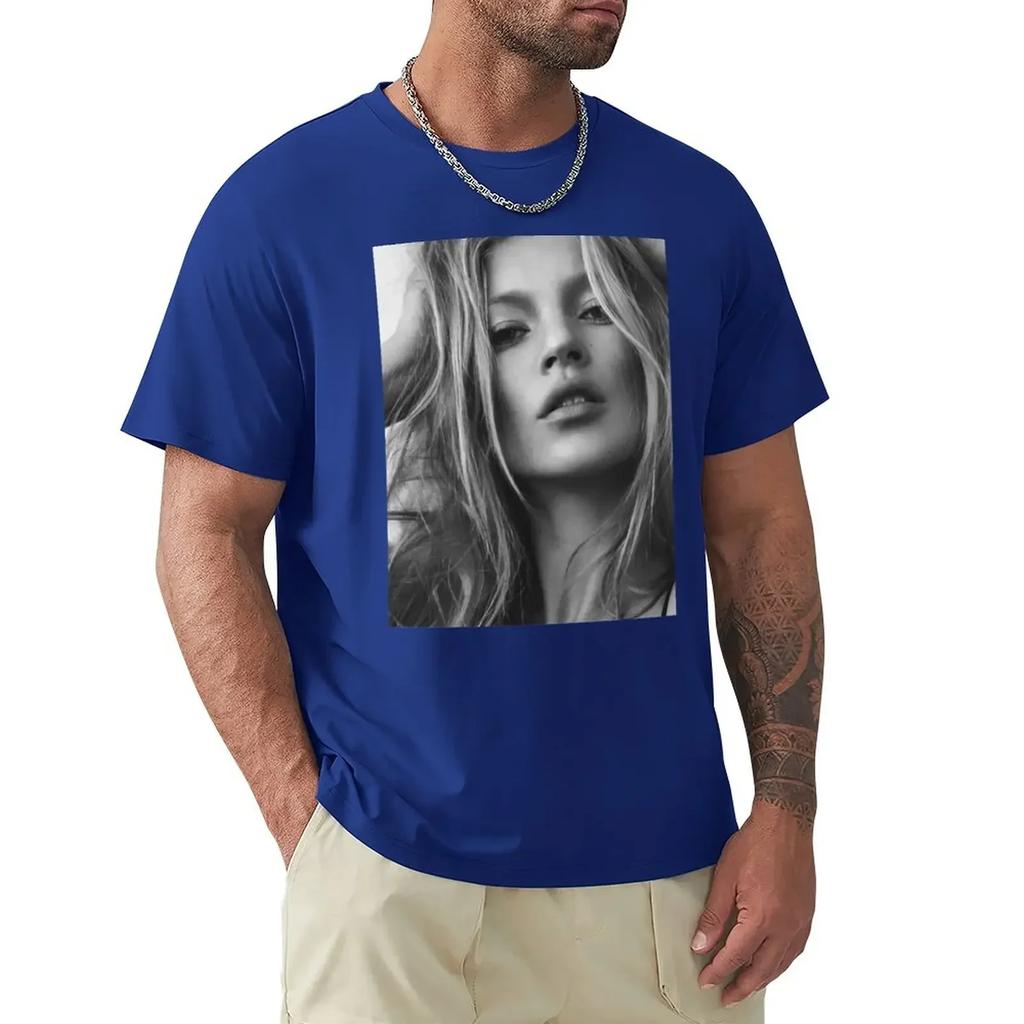 Kate Moss supermodel beauty portrait Long T-Shirt anime customs customizeds T-shirt summer top hippie clothes clothing