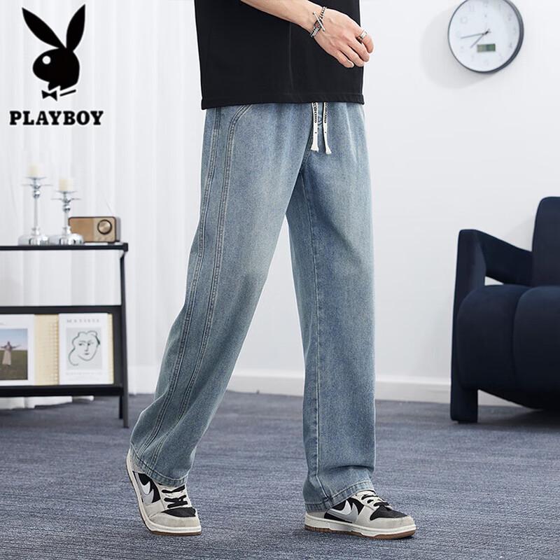 Playboy Men s Loose Straight-Leg Denim Jeans 2XL