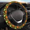 Sage Green Hippie Flower Auto Car Steering Wheel Cover Universal 15 Inch Neoprene Interior Decor Protection Accessories
