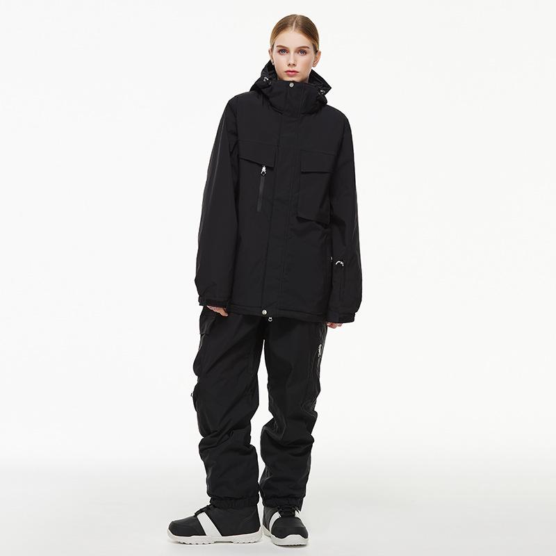 Women's and Men's Waterproof Ski Jacket and Pants Set - Winter Warmth for Single/Double Board Skiing.