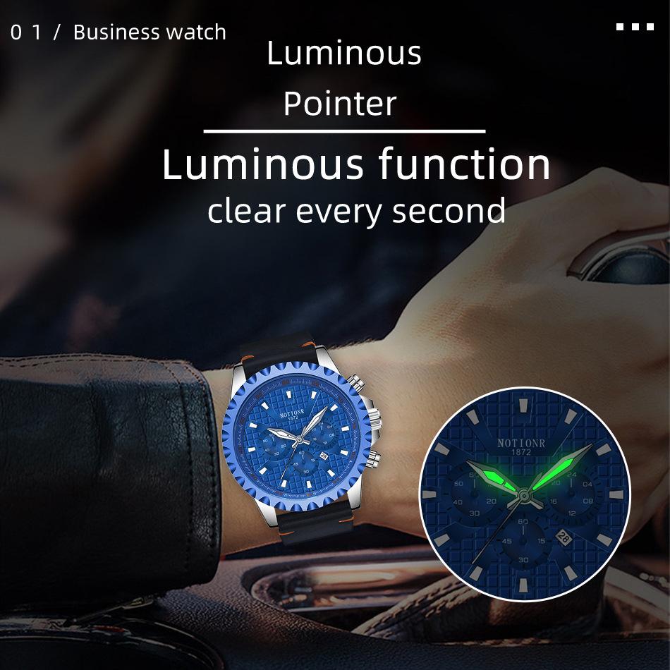Orologio da Uomo alla Moda con Calendario Tendenza Orologio da Uomo d'Affari Orologio da Uomo Cubo d'Acqua Orologio da Uomo al Quarzo Orologio da Uomo Semplice Orologio in Pelle