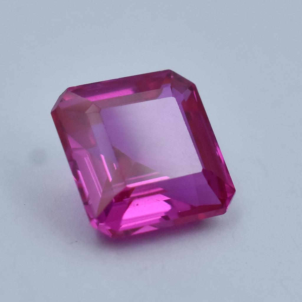 CERTIFIED 11.80 Carat Natural Pink Ruby Square Shape Loose Gemstone