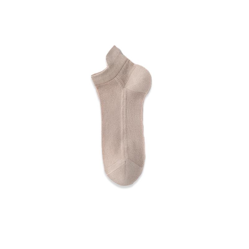 Men's Breathable Cotton Ankle Socks - Spring/Summer Low-Cut, Thin Mesh, Casual Sports.