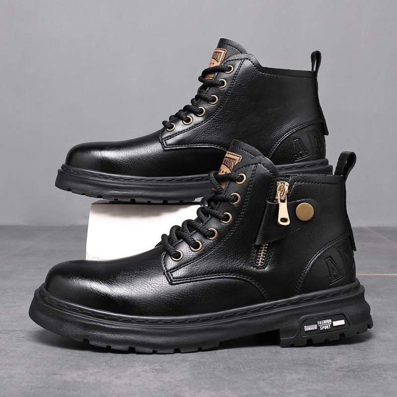 Herren High-Top-Schuhe aus echtem Leder Neuankömmling Herren Motocross-Stiefel Rutschfeste Herren-Sneaker Vielseitige Outdoor-Knöchelstiefel Botas