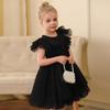 Little Girls Princess Tulle Flying Sleeve Flower Girl Party Performance Dress Gown