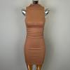 Korean High-End Women's Sexy Sleeveless High-Neck Bodycon Dress