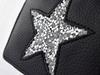 286-SV Star Jelly Dreifach-Mini-Geldbörse, Kompakte Geldbörse, Kastenform, Münzfach, Dreifach-Geldbörse, Süßes Stern-Design, Glitzerndes Kunstleder, Kompakt