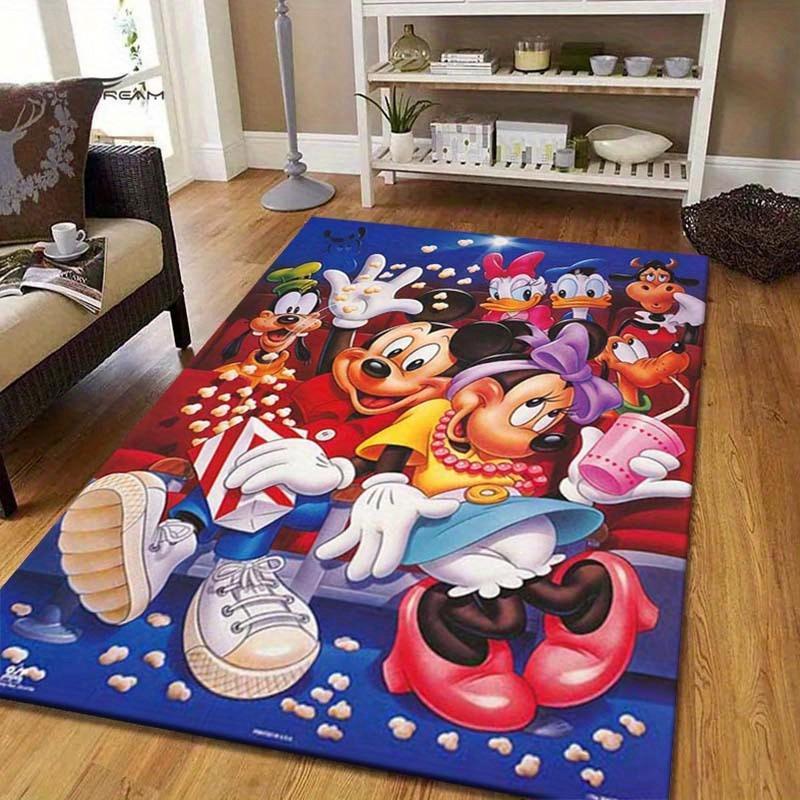 

1pc Disney Mickey and Friends Pattern Area Rug Soft Flannel Floor Mat for Living Room, Bedroom, Kitchen, Sofa Coffee Table Floor Mat, Machine Washable 60cm by 90cm