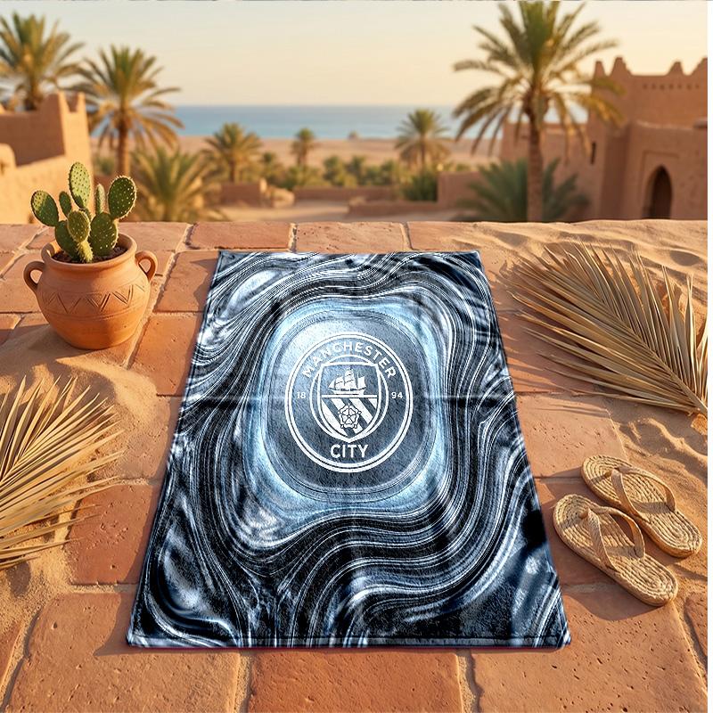 Asciugamano da Spiaggia in Microfibra con Stampa Manchester City Asciugatura Rapida Assorbente Grande Asciugamano per Spiaggia Nuoto Viaggio