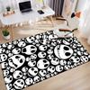1PC Skull Dark Gothic Pattern Printed Carpet Rug for Living Room Bedroom Home Sofa Decoration,Non-slip Floor Mat Floor Mat