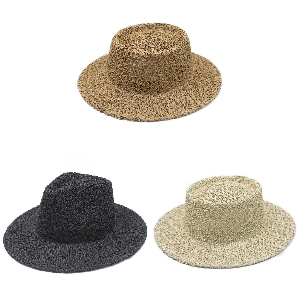 High Quality Panama Straw Fedora Hat With Wide Brim For Sun Protection And Casual Outdoor Style