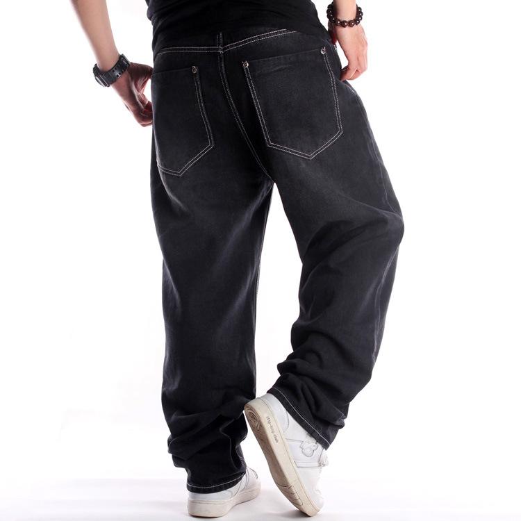 Nowa moda jesienna męskie dżinsy Hip-Hop Rock Baggy fajne długie spodnie jeansowe dla mężczyzn Plus rozmiar