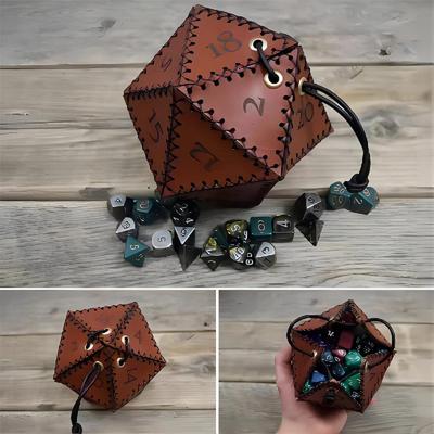 Keep Tidy Large Capacity Useful Vintage Role Play Game Dices Organizer Bag with Drawstring Dices Bag