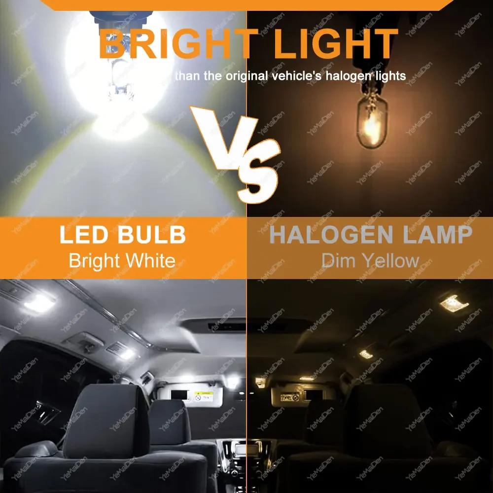 2/10/20 PCS Flash Strobe T10 W5W LED Bulb12V 2835-5SMD 6500K White Car Interior Dome Map Trunk License Plate Wedge Side Lights