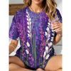 Summer Fashion Comfortable Loose Large T-shirt Creative Flowers 3D Printed Casual Breathable Sports Versatile Round Neck Short Sleeved Women's T-shirt