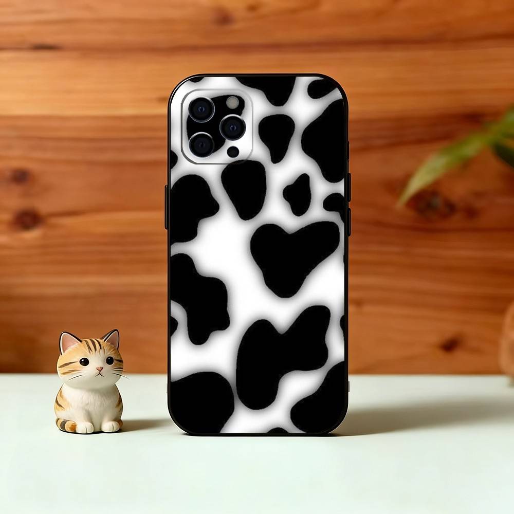 Cow print Phone Case Silicone Soft For IPhone 17 16 15 14 13 12 11 X XR Plus Pro Max Plus