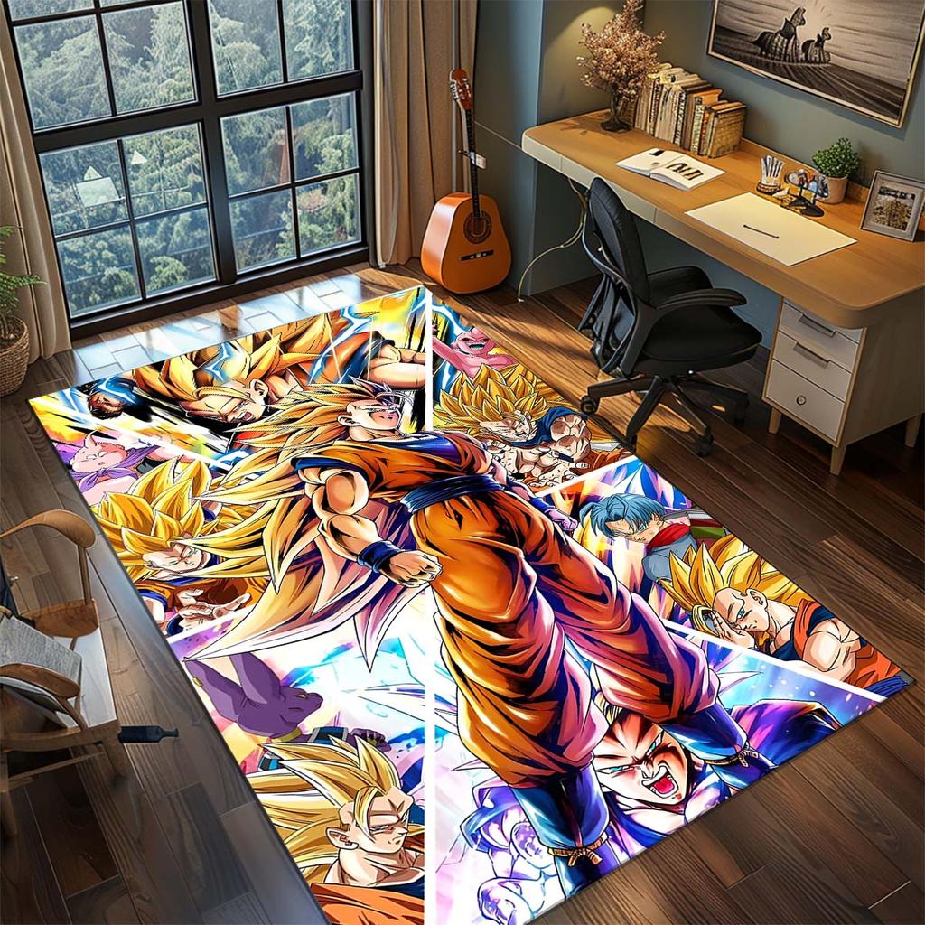 Dragon Ball Goku Anime Rug Carpet Large Area Rug Non Slip Washable Floor Mat Gamer Room Bedroom Home Decor -QJY