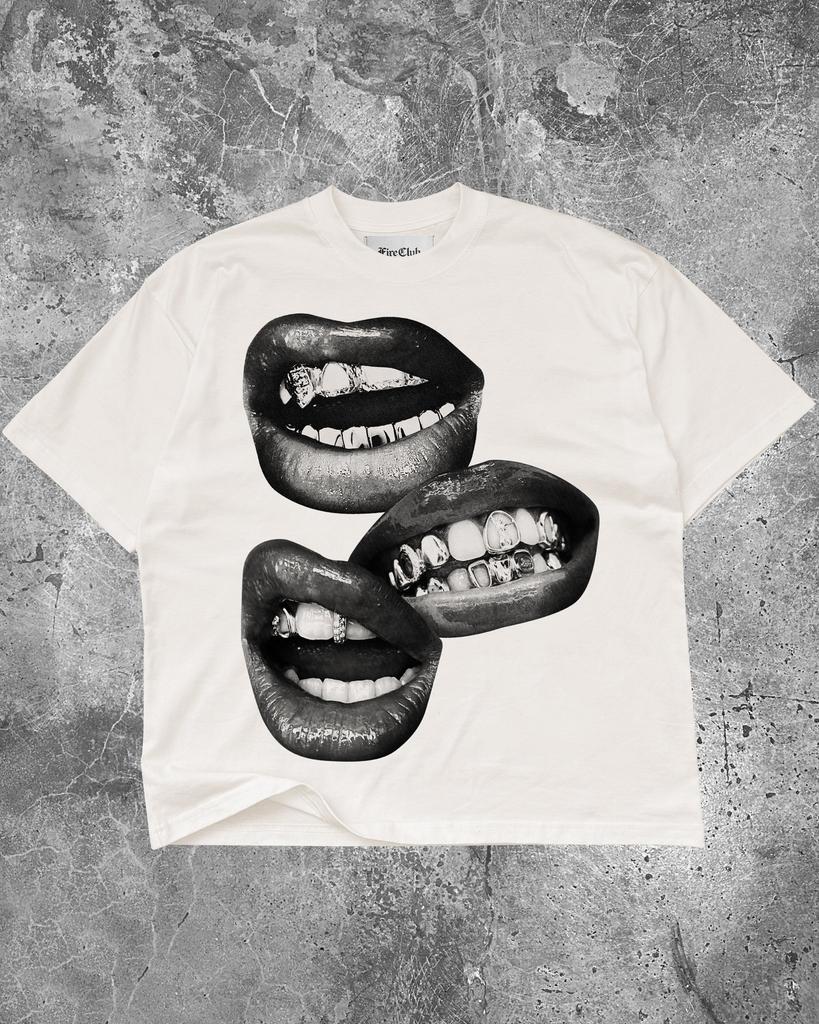 Street Hip Hop Big Mouth Tee Men's Women Punk T-shirt Casual Loose Cotton Oversized Y2k Short Sleeve Male Female Clothing