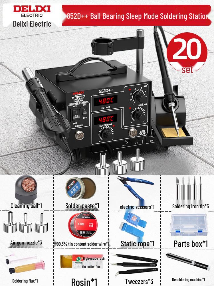 Delixi Electric 3-in-1 Soldering & Desoldering Station for Mobile Phone Repair