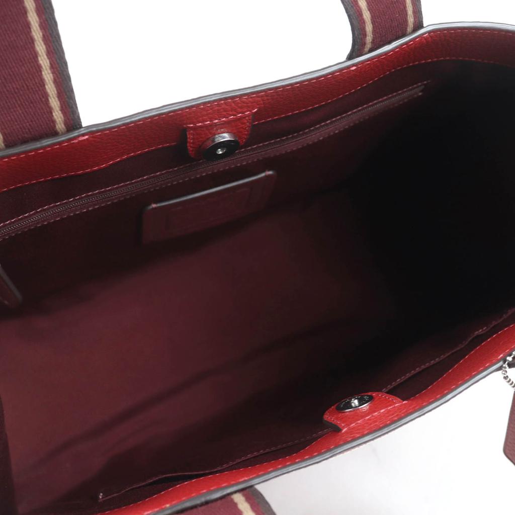 Makellose COACH Schultertasche Smith Tote Raffiniertes Kieselleder 2-Wege-Tragetasche Rot CM067 Gebraucht