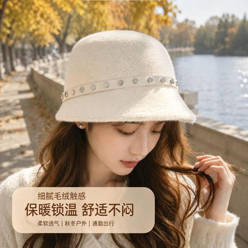 Women S Elegant Versatile Warm Bucket Hat For Autumn Winter