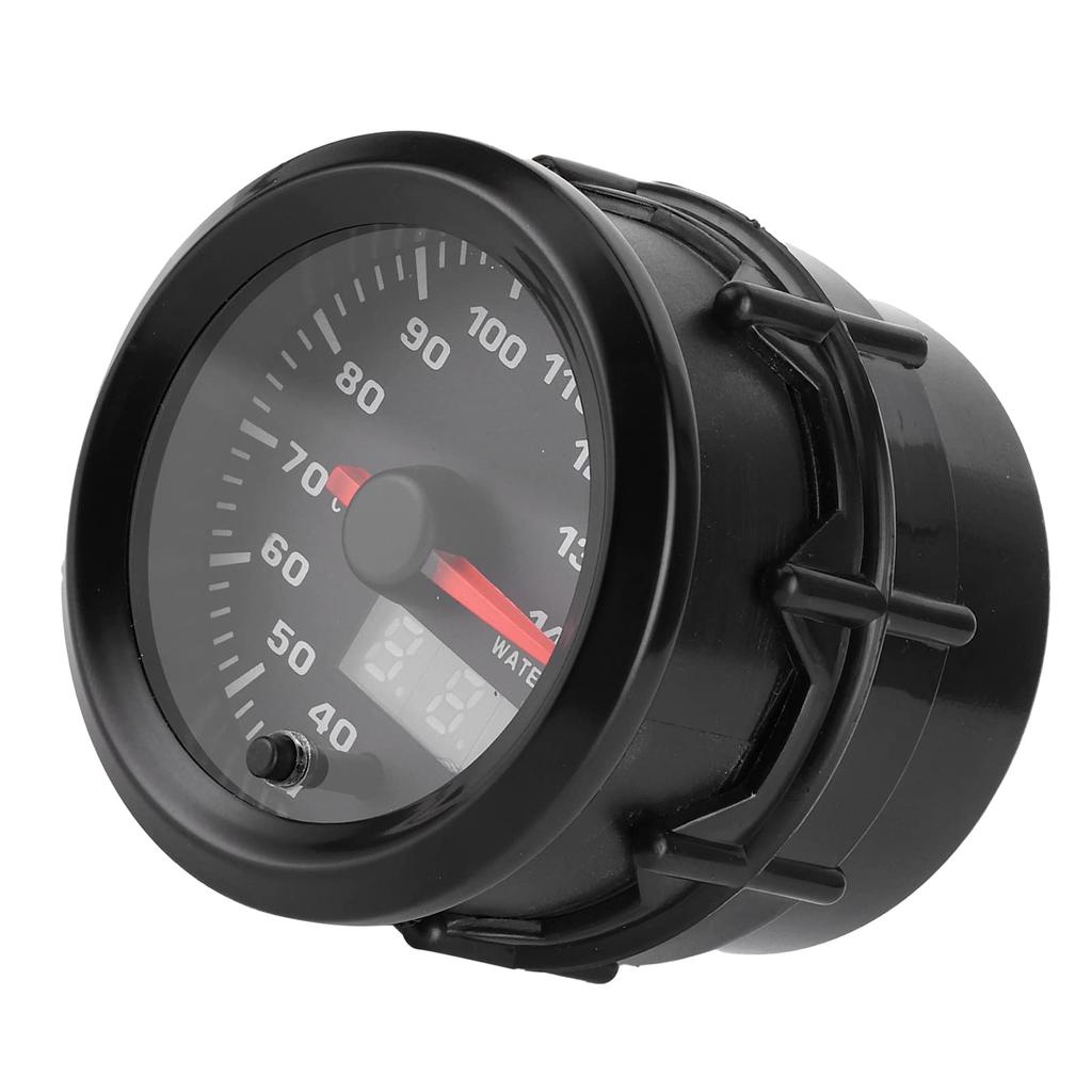 Tbest Water Temperature Gauge Universal 12V Car LED Display 7 Colors Red Pointer Blue Light Engine Coolant Monitor Plastic Durable 2-in-52mm