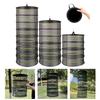 Foldable Ventilated Mesh Organiser With Hanging Hook Rustproof Nylon Designs Rack For Camping Home Storage Solution