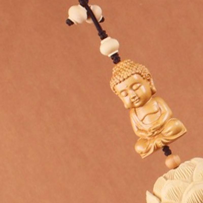 Car Pendant Decorative Hand Carved Lotus Rearview Mirror Hanging Ornament Car Styling Accessory for