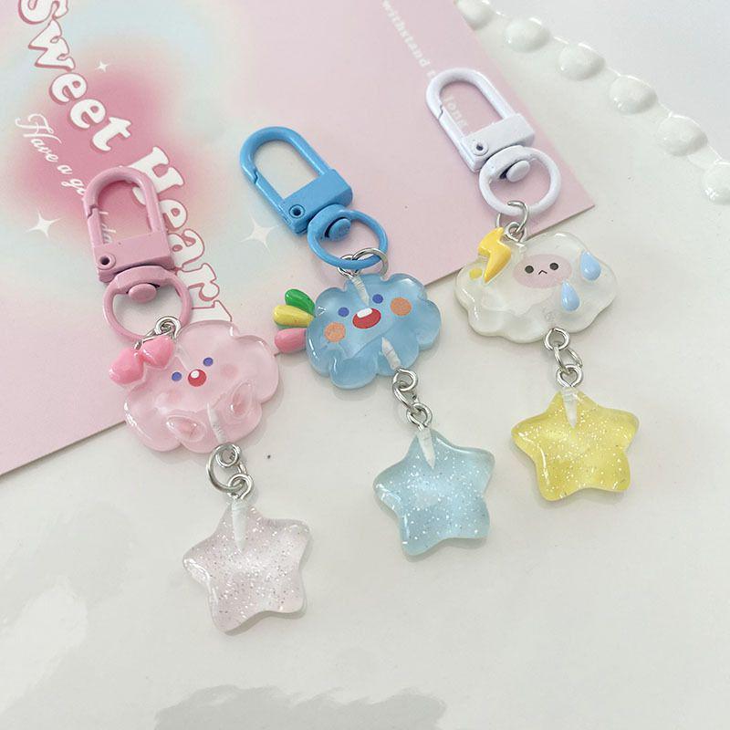 513 Original Ice Transparent Star Keychain - Cartoon Girl Heart Pendant for Students & Girlfriend Gifts