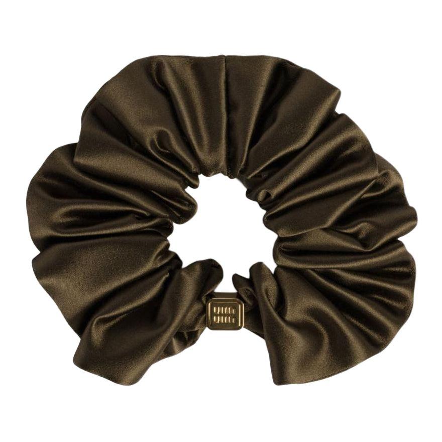 

Miu Miu Monochrome Design Woven Metal Hair Tie Women Hair Accessories Olive-Green 5IF186049 F,Olive Green