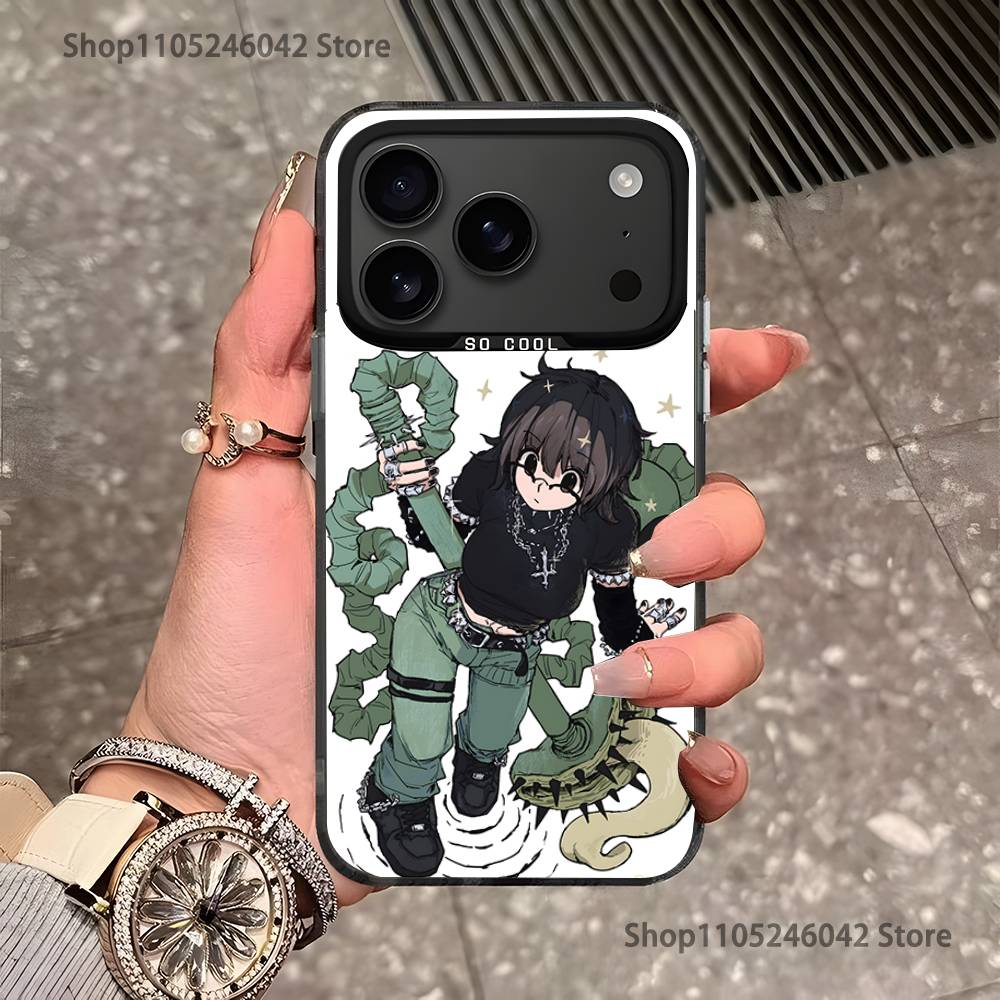 H-HunterS S-ShizukuS Black Matte Shockproof CoverPhone Case For iPhone 17,16,15,14,13,12,11,Pro,Max,Plus