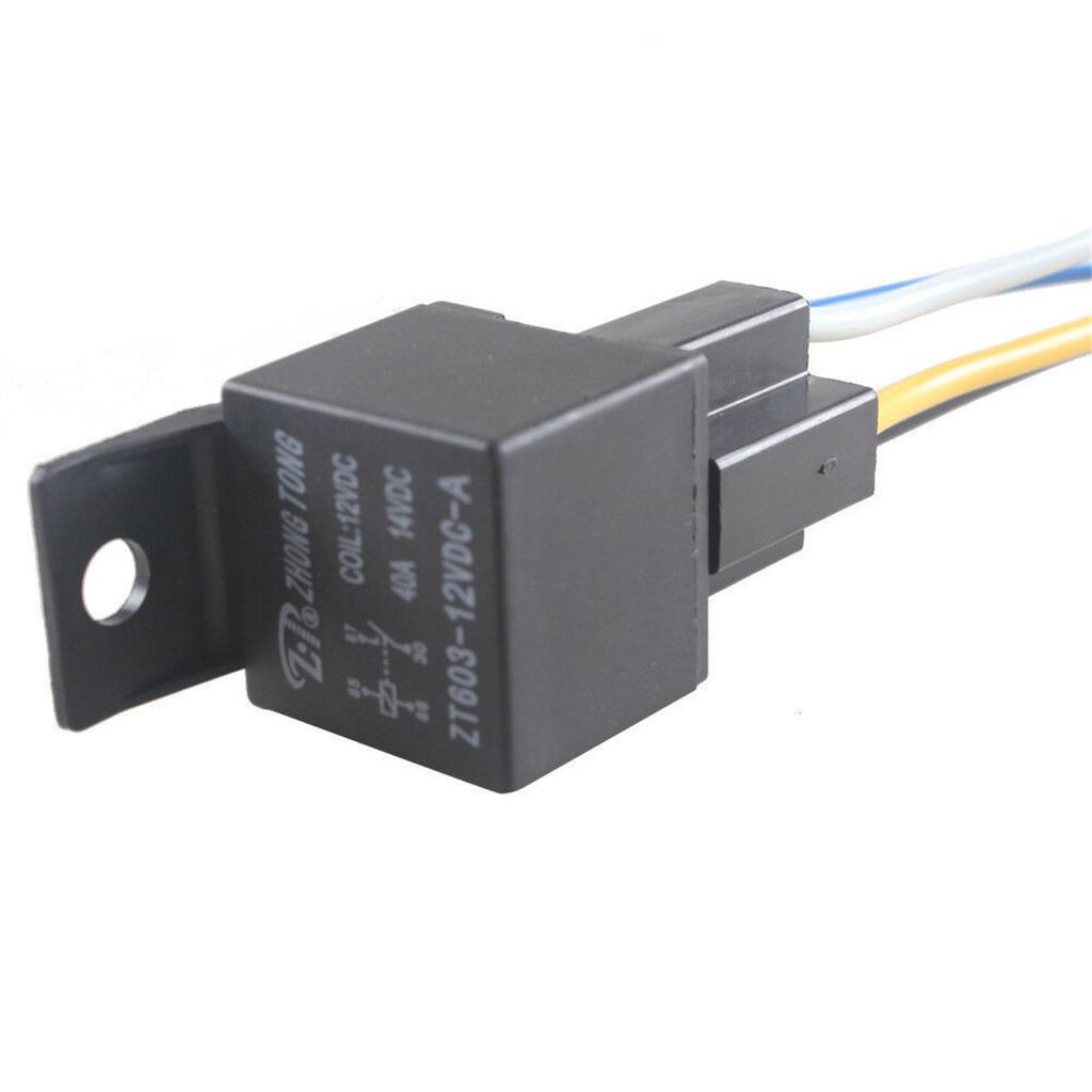 5Pack Car Truck Auto 12V 40A 40 AMP SPST Premium Relay & Socket 4 Pin 4P 4 Wire